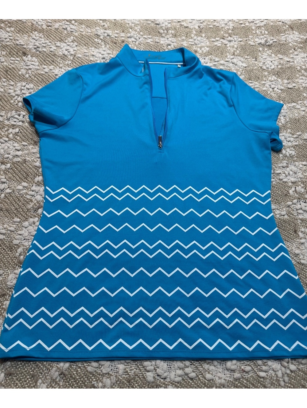 Nancy Lopez Golf blue zip-up athletic top, Size M